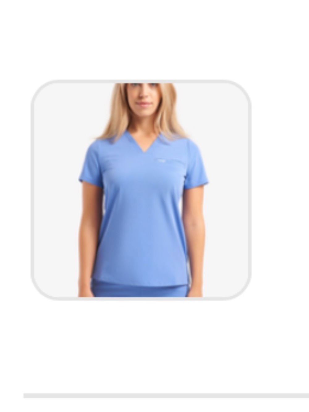 Women’s V-Neck Scrub Top in Light Blue